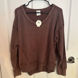 brown offline aerie light sweater